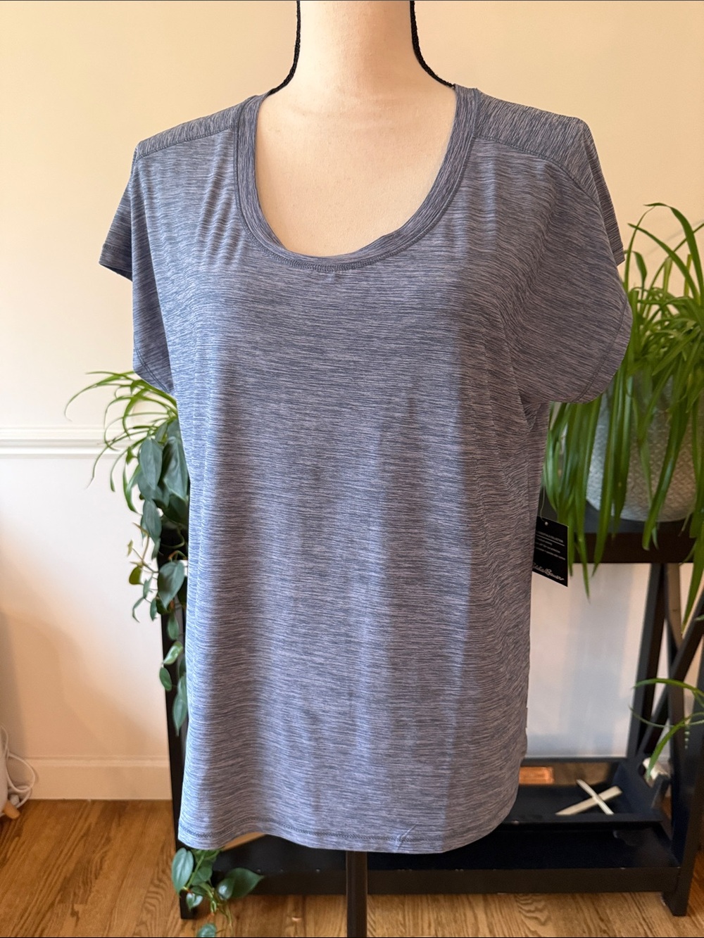 Eddie Bauer Heathered Periwinkle Sleeveless Scoop Neck Top